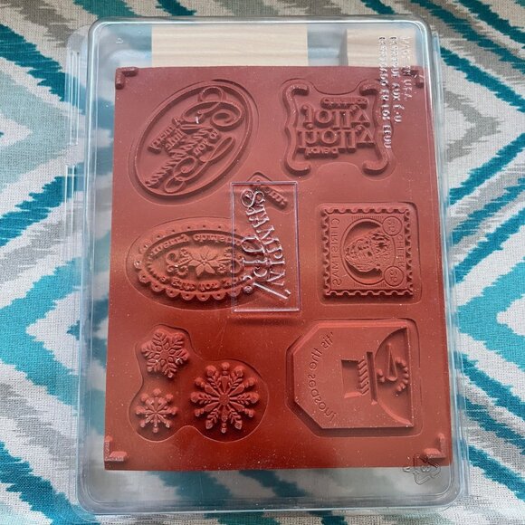 NEW Stampin' Up! Christmas Punch Wood Mount Rubber Stamps, UNMOUNTED, Set of 7 - Picture 4 of 4